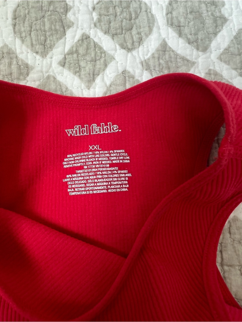 wild fable Red Ribbed Racerback Crop Top - Picture 2 of 2